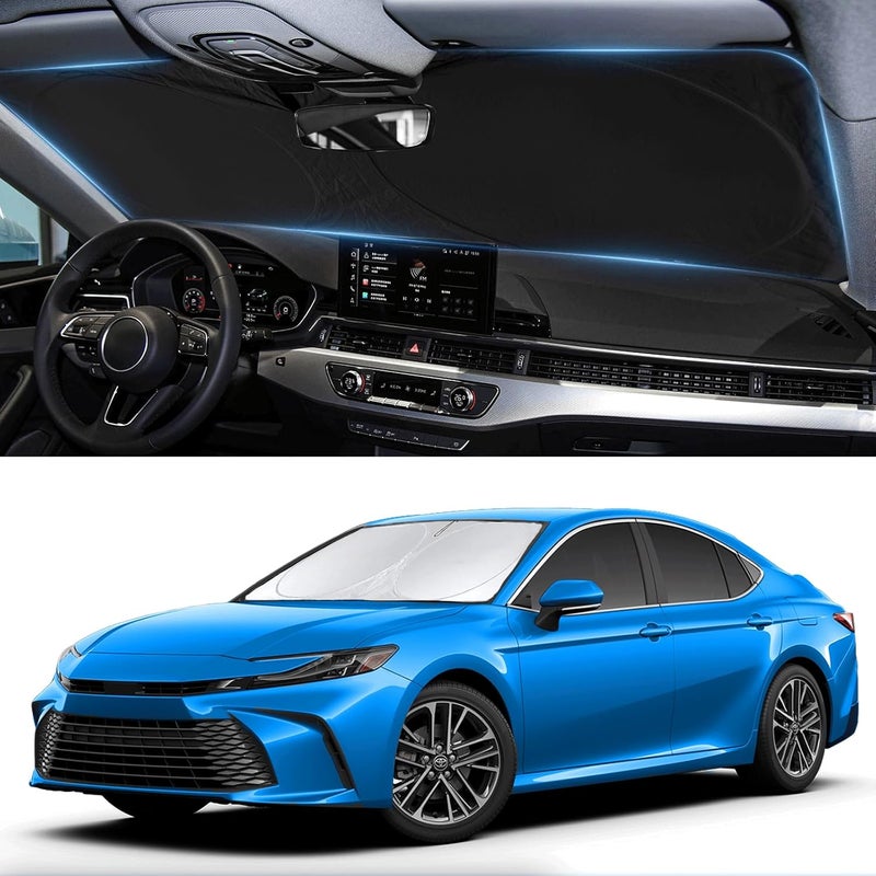 INSAUTO Sunshade for 2025 2026 Camry LE XLE Hybrid SE XSE Sedan Summer Interior Accessories Front Window Shield 210T Coating Cover for Windshield Sun Visor Protector 2026 Upgrade - Image 1